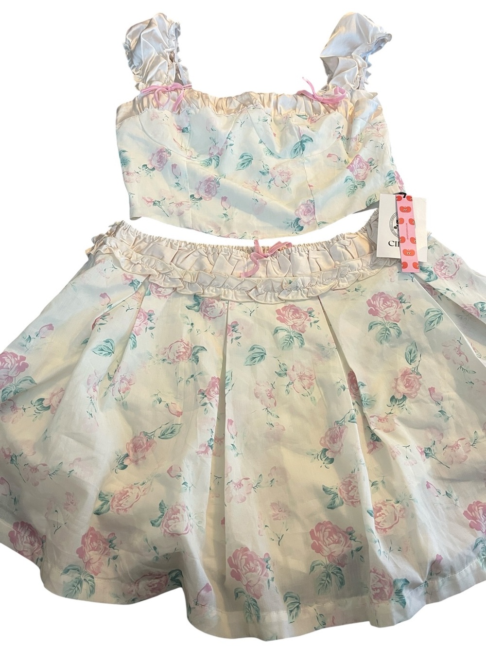 NWT Cider Coquette-Style Floral Two-Piece Matching Set Size XL